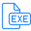 Exe, File, document Black icon