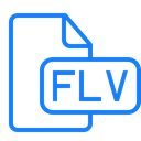 File, flv, document Black icon