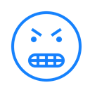 Angry, Face, Teeth Black icon
