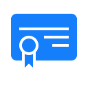 Certificate DodgerBlue icon