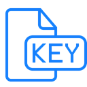 document, Key, File Black icon