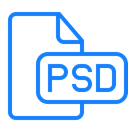 Psd, File, document Black icon