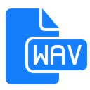 Wav, document, File DodgerBlue icon