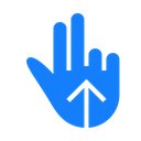 two, fingers, Up, swipe DodgerBlue icon