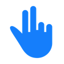 two, fingers DodgerBlue icon