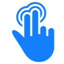 tap, fingers, three, double DodgerBlue icon