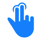 fingers, two, tap DodgerBlue icon