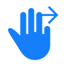 swipe, right, fingers, three DodgerBlue icon