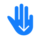 three, fingers, Down, swipe DodgerBlue icon