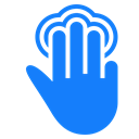 three, fingers, double, tap DodgerBlue icon