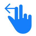 swipe, Left, two, fingers DodgerBlue icon