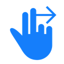 swipe, right, fingers, two DodgerBlue icon