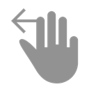 fingers, three, swipe, Left LightSlateGray icon