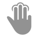 fingers, three, tap LightSlateGray icon
