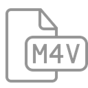 m4v, File, document Black icon