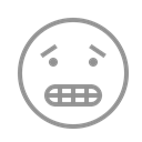 Teeth, worried, Face Black icon