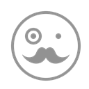 Face, moustache Black icon