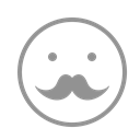 Face, moustache Black icon