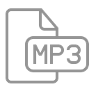 document, File, mp3 Black icon