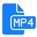 Mp4, File, document DodgerBlue icon