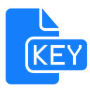 File, document, Key DodgerBlue icon