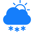 sun, Cloud, snowflakes DodgerBlue icon