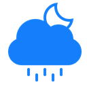 Cloud, Moon, Rain DodgerBlue icon