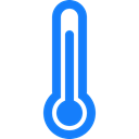 Quarters, thermometer, three Black icon