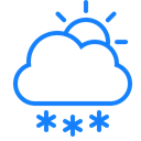 sun, Cloud, snowflakes Black icon