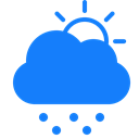 Cloud, Snow, sun DodgerBlue icon