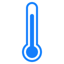 Quarters, three, thermometer Black icon