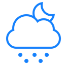 Cloud, Snow, Moon Black icon