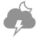 Moon, lightning, Cloud LightSlateGray icon
