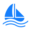 Boat, water, sailing Black icon