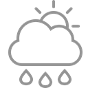 sun, Raindrops, Cloud Black icon