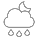 Cloud, Raindrops, Moon Black icon