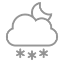 Moon, Cloud, snowflakes Black icon