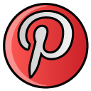 Social, hayal, pinterest, social network Crimson icon