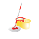 janitor, Bucket, cleaning, Container, mop, mop and bucket Black icon