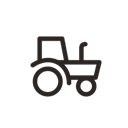 transport, tractor, transportation, rural, machinery Black icon