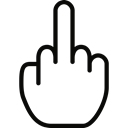 Gesture, Middle, Finger, fuck Black icon
