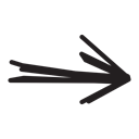 Arrow, pencil, mediuem, Left Black icon