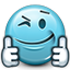 smiley, Emoticon, Like, wink, thumb, supportive, support, smiley face, thumbs up, liked Icon