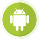 Mobile, mobile phone, android logo, Android YellowGreen icon