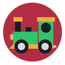 Toy, gift, christmas, train, present Brown icon
