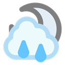 Moon, raincloud, Cloud, Rain AliceBlue icon