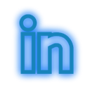 set, Social, neon, media, Linkedin DodgerBlue icon