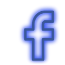 media, set, Social, Facebook, neon Blue icon