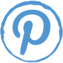 Social, pinterest, Stamp CornflowerBlue icon