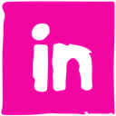 media, Pen, Linkedin, Social, Ink DeepPink icon